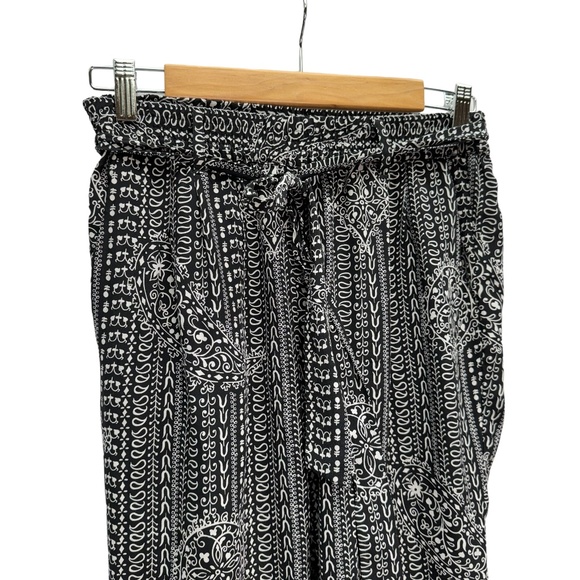 Joie Black Nurrin Print 100% Silk Pull On Pant Size XS - Picture 7 of 8